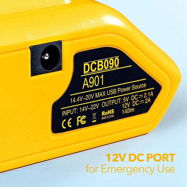 Dcb090 Batteriadapter Konverter Batteristrømforsyning Med Dobbelt USB Til 20V Max 18V Lithium-Batteri