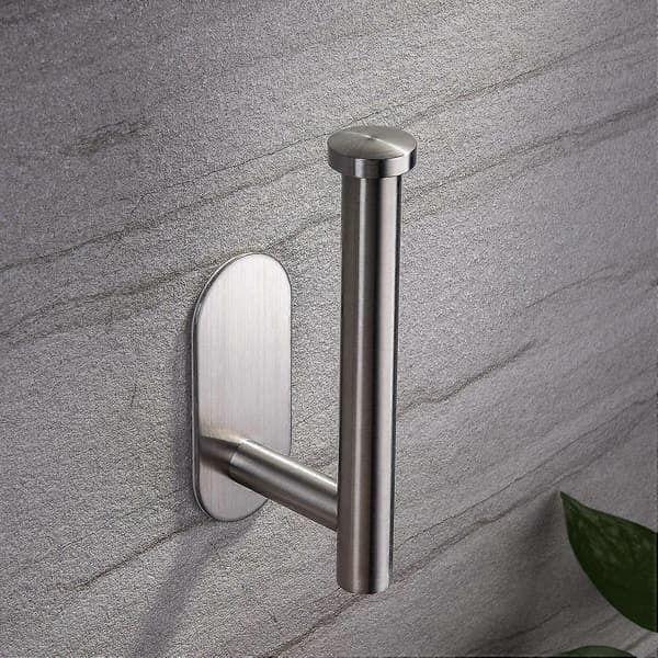 Toiletpapirholder uden boring, selvklæbende toiletpapirholder i rustfrit stål til badeværelse