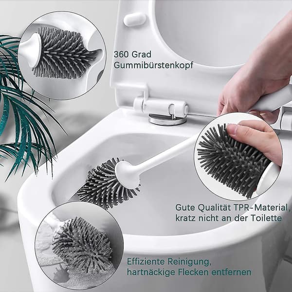 Nopeasti kuivuva silikoninen WC-harjasetti pidikkeellä