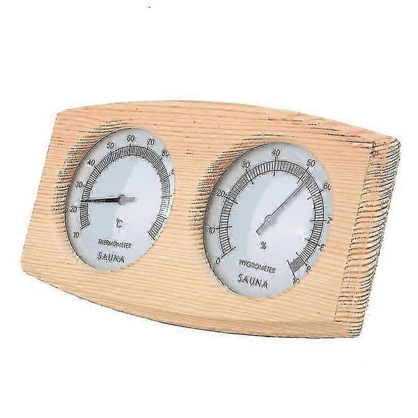 2-i-1 Saunarum Træ Termometer Hygrometer Damp Temperatur Fugtighedsmåler