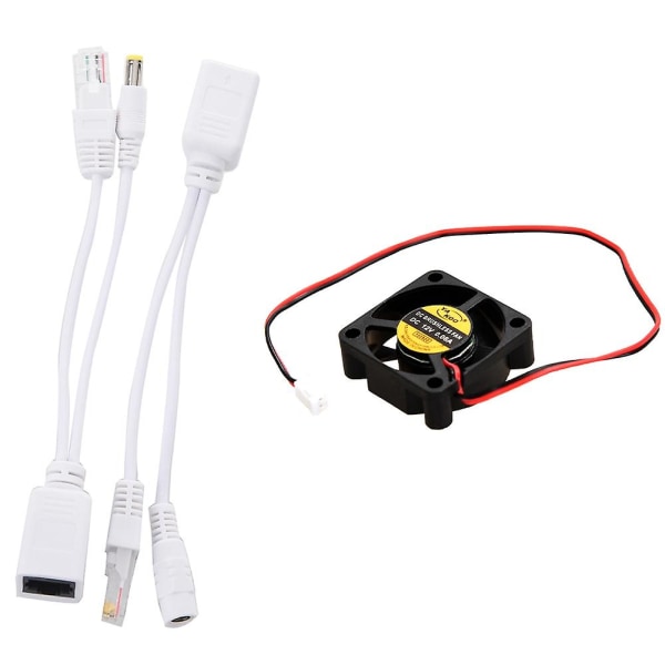 Passiv Power Over Ethernet Poe Adapter Injektor + Splitter Kit Med 3010s 12v 0.06a Børsteløs DC C