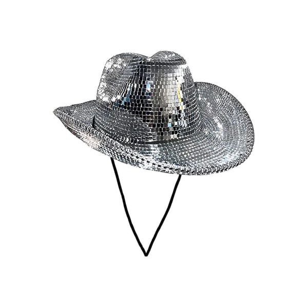 Discokule Cowboyhatt, Speilball Cowboyhatt, Kvinner Glitrende Glitter Romhatt Best