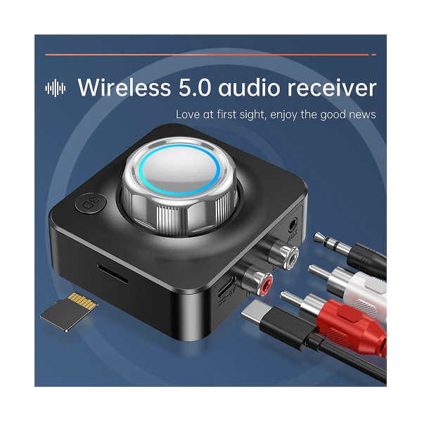 Bluetooth Audio Receiver 3d Stereo Surround Sound Med Mic R/l Rca 3,5 mm Aux Rca Hi-res Music Wirel