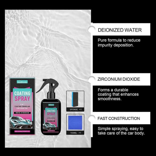 Allt-i-ett Bilbeläggningsspray 110ml Högglans Lackförsegling Vattenresistent Snabbpolish med UV-skydd