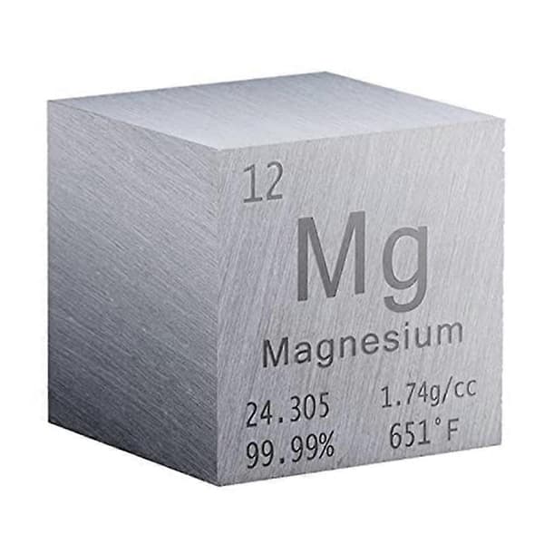 1 Tum Magnesiumkub Metall, Högdensitetselement Kub Ren Metall, för elementsamlingar Lab Experimentmaterial