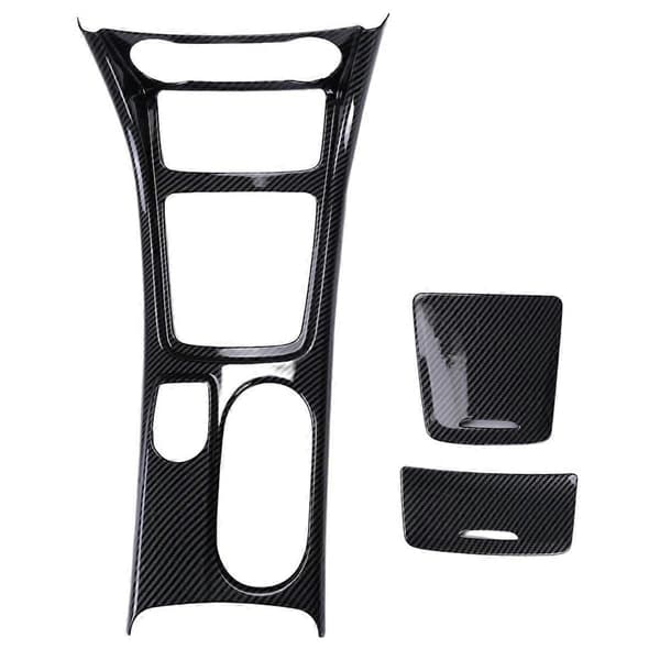 Bil Centerkonsol Vandkopholder Panel Trim til GLA CLA A-Klasse W176 2013-2018 LHD ABS Carbon Fi