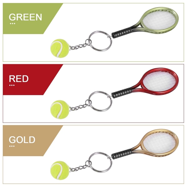 6st Mini Tennisracket Ball Nyckelring Hängande Väska Tillbehör För Väska Sport Annons Fans Souv