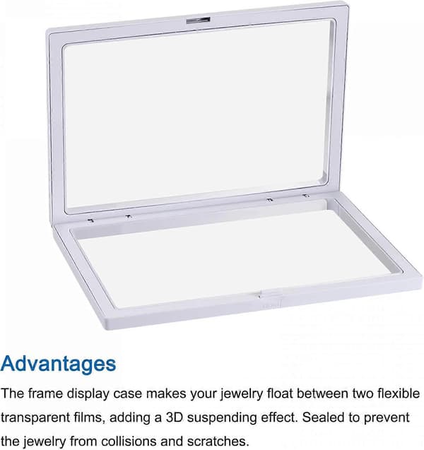 Flydende Tyndfilms Displayboks, ABS Ramme Display Case Holder 18cm x 18cm x 2cm