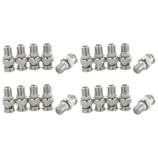 20pcs Bnc Male Plug To F Female Jack Adapter Coax Connector Coupler Cctv Camera