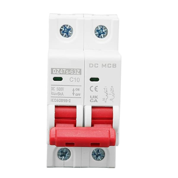 DC Strømbryter Magnetisk System Miniatyr Strømbryter for PV System 500V 10A 2P YEMAA