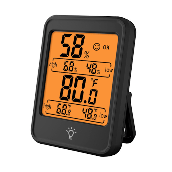 MC41 Temperatur- og fuktighetsmåler med bakgrunnsbelysning Innendørs hygrometer Termometer Værstasjon