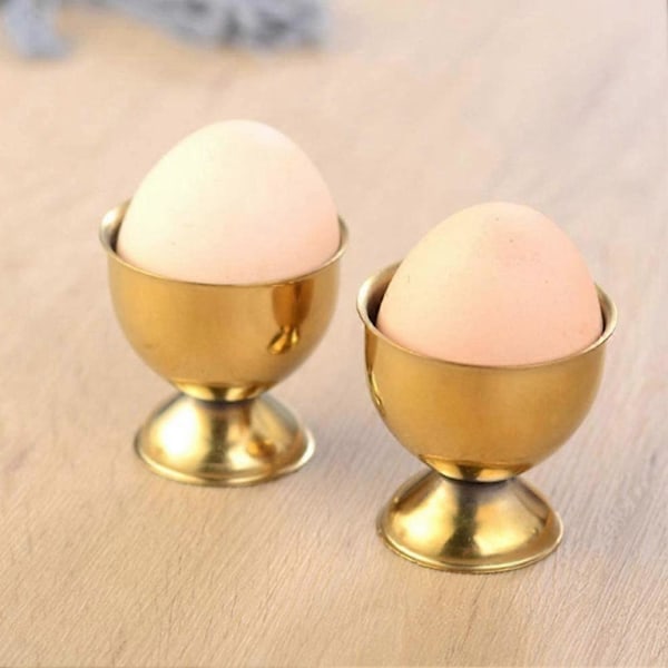 Eggeglass Sett Rustfritt Stål Hardkokte Egg og Myk Brett Verktøyholdere Kjøkken, Gull