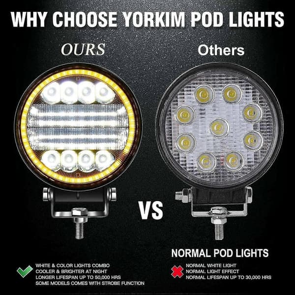 2X 4 Tommer 200W LED Arbeidslys Combo Spot Off Road Kjøring Tåkelys