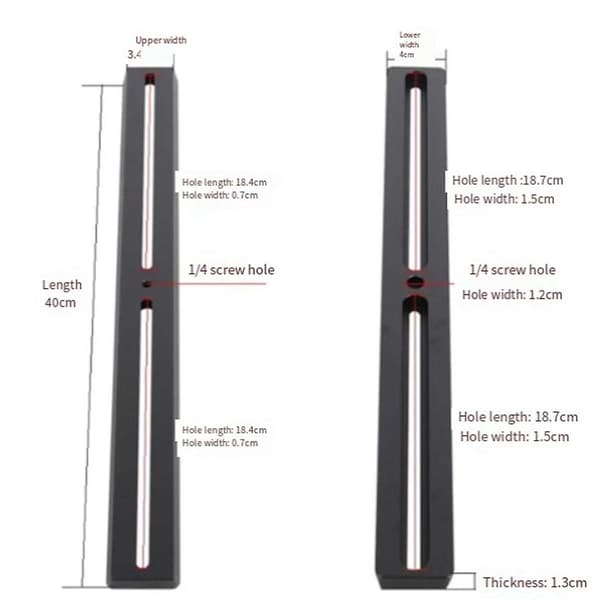 Multifunktionell Svart Teleskoptillbehör för Dovetailplatta (10cm)