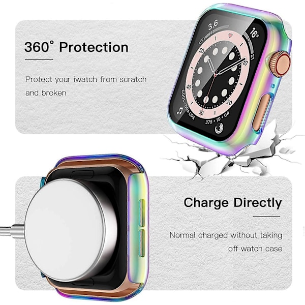 Kompatibel med Apple Watch Skal 42mm, HD Hög Känslighet Härdat Skärmskydd för iWatch Skal 42mm Serie 3/2/1 Kvinnor Män 4-pack Klar/Klar/Col
