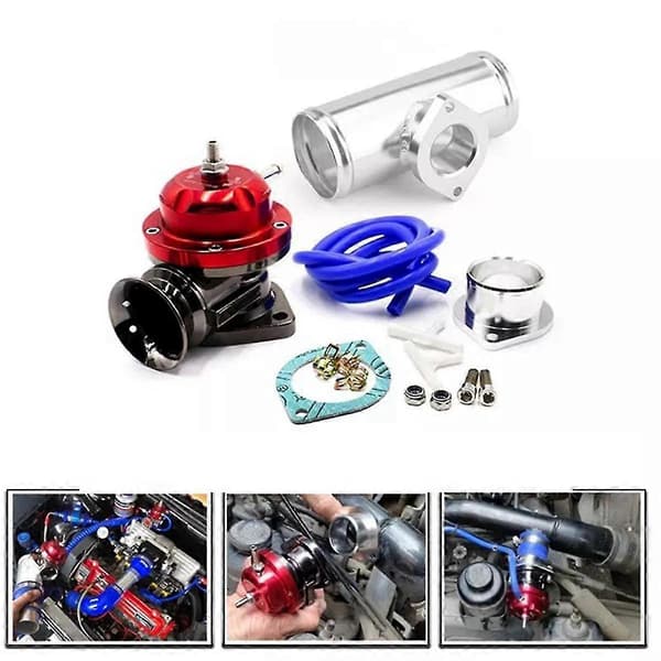 För - Typ Turbin Blowdown Ventil Justerbar 25psi Bov Med 63mm Flänsrör, Blowdown Ventiladapter, röd