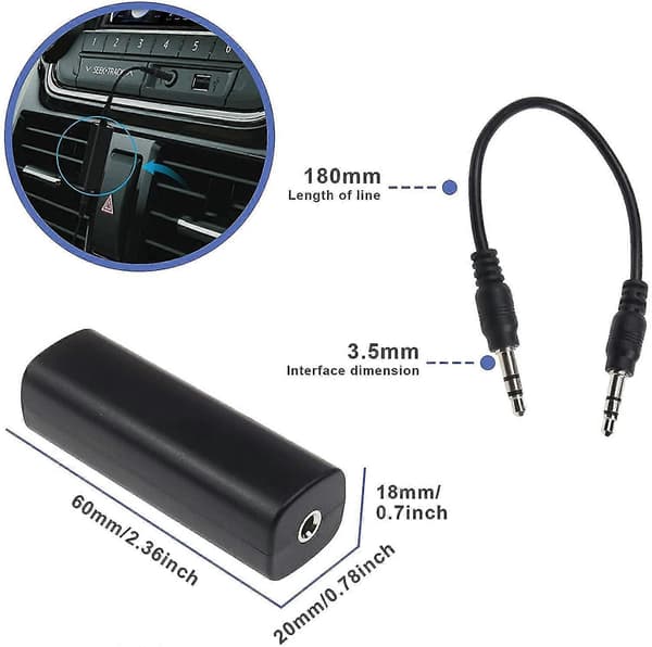Markisolerare för bilstereo/hemstereo - Eliminera surrande ljud helt med 3,5 mm