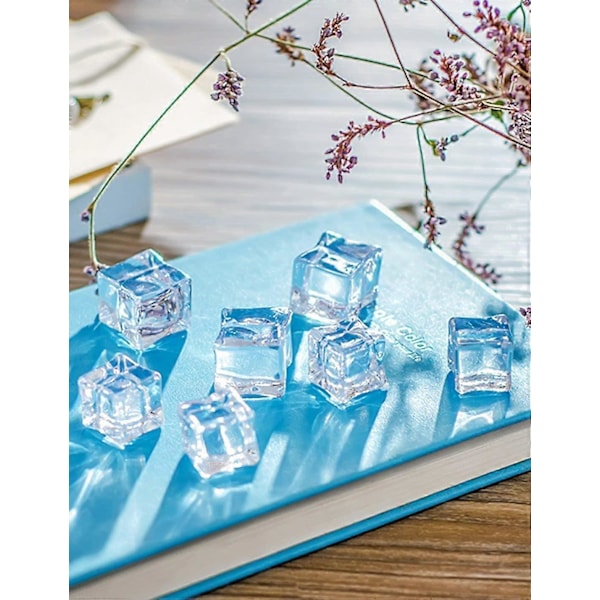 Klar Falska Isbitar, 20 ST 3cm Plast Isbitar Klar Akryl Falska Isbitar Dekorativa Kristall Isstenar