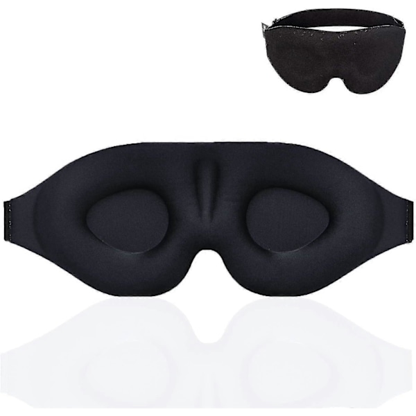 Sovemaske til Kvinder Mænd, Mørklægningsmaske til Sovning 3D Kontureret Blindfold, Opgraderet Øjenmaske med Justerbar Rem, Blød Øjenpude