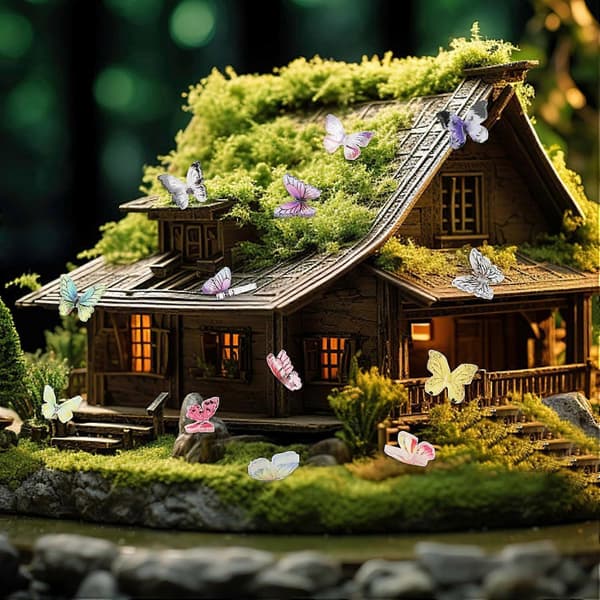 Miniature Sommerfugle, 50 stk. Mikro Sommerfugl til Håndværk Eventyrhave Dukkehus