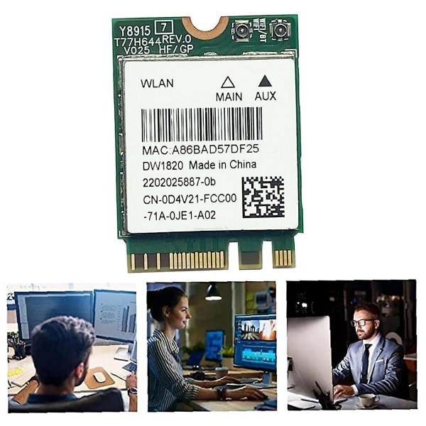Dw1820 Qcnfa344a Trådløst netværkskort 2.4g+5g Dual-band Gigabit Bluetooth 4.1 Ngff netværkskort Su