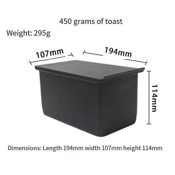 Brødform Flat Toastboks Non-stick Brød Toastform Med Lokk Rustfritt Stål Bakeutstyr For Kjøkkenbaking, 450g
