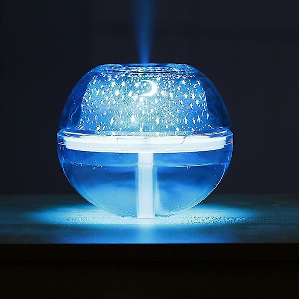 USB Fargerik LED Projektor Lys Luftfukter Krystallprojeksjonslampe Nattlampe
