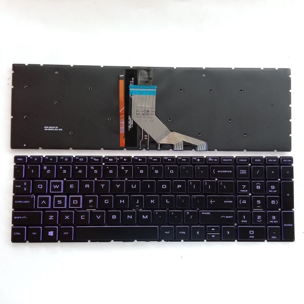 Gaming Laptop Tastatur US Baggrundsbelyst Lilla Til HP Pavilion 15-cx TPN-c133 15-dk