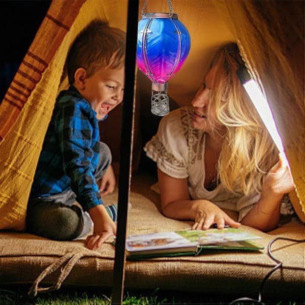 Hengende Solcellelampe Formet som Luftballong, PVC+Metall Solcelle Luftballong