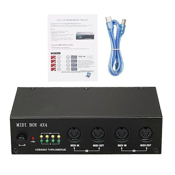 UM4x4 USB MIDI-gränssnitt 4 in /4 ut 64 MIDI-kanaler 4i/4o + Sammanslagning 2i4o MIDI-box