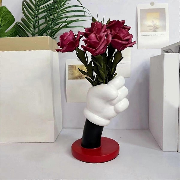 7-tums Mus Hand Blomvas, Sminkborsthållare, Unik Vas Blomvas, Bordsdekorationer, Sött Hemmakontor, B