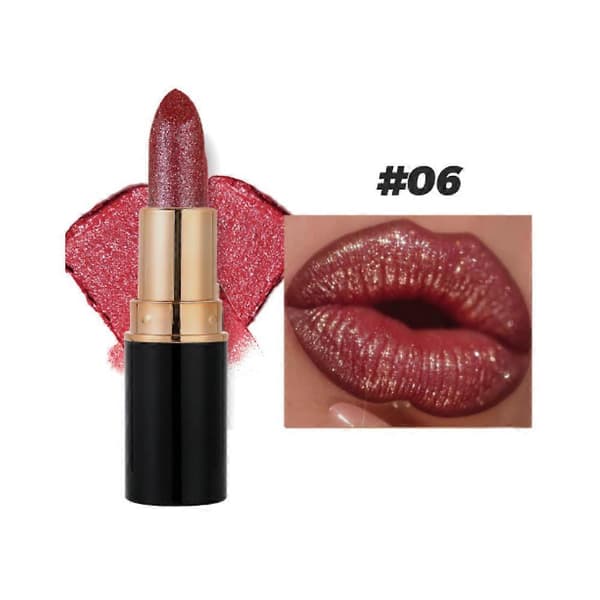 Diamantglitter Läppstift, Diamant Lip Gloss Glitter Läppstift Vattentätt, Glänsande