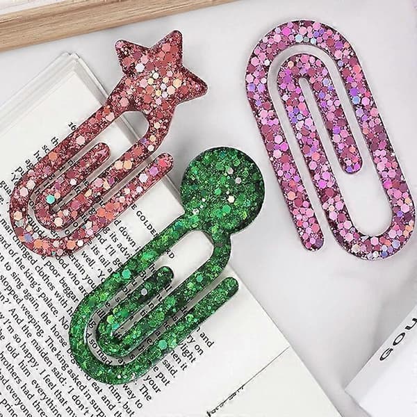 Jumbo Papirclips Resin Bogmærkeforme, 6-rums Epoxy Resin Bogmærkeforme