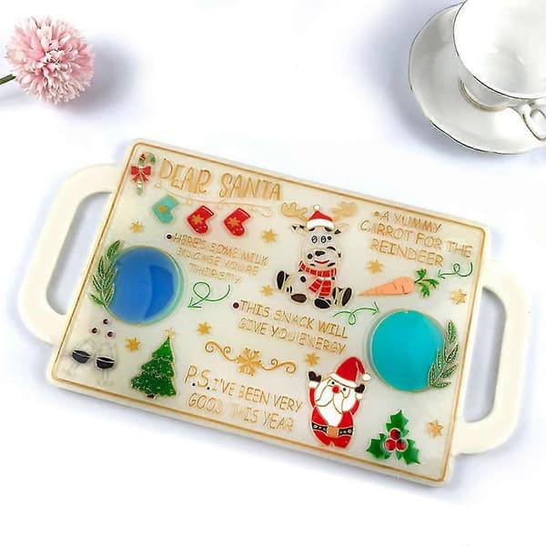 Julbricka Epoxihartsform Jul Frukt Snacks Serveringsfat Silikonform