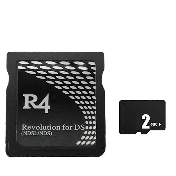 R4 Spelkort + 2GB Minneskort för Bränning av Kort Trä/ Dual Core för NDSL Första Generationen R4 Spelkort