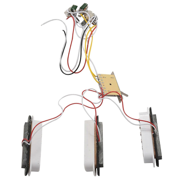 Elektrisk Gitar Pickup Ledningsnett Forhåndskablet 5-veis Bryter SSS Pickup for ST Elektrisk Gitar Hvit