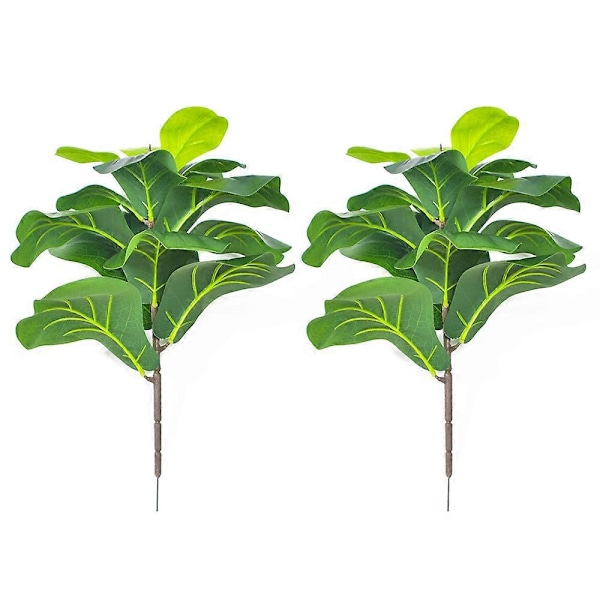 2 stk Kunstige Fikenbladfigentrær 19,6 tommer Kunstige Planter Ficus Grøntområder for Bryllup Hage Utenfor