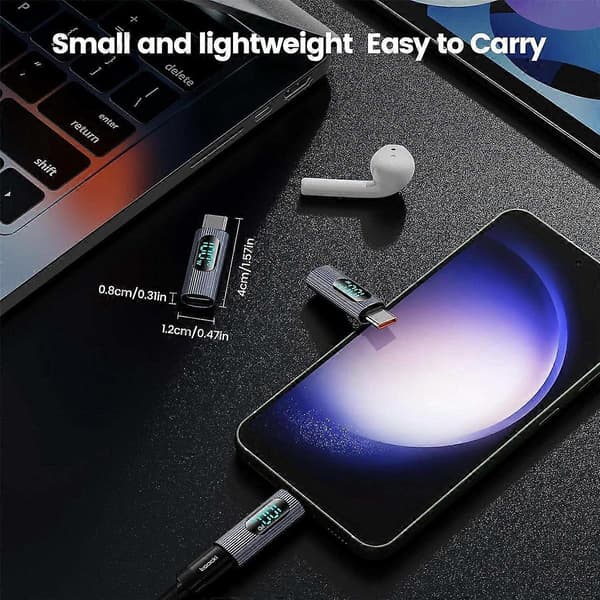 2 st USB-C-adapter, 100W USB-C hona till USB-C hane förlängningsadapter Typ C strömmeter testare med digital display