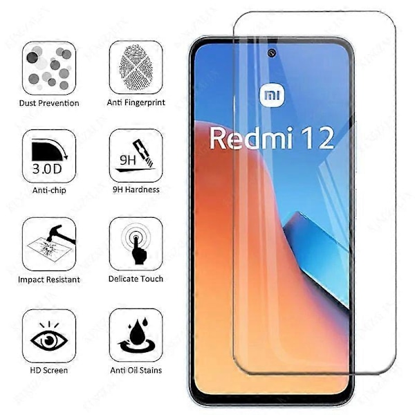 Härdat glas för Xiaomi Redmi 12R Full Coverage Skyddsglas Skärmskydd