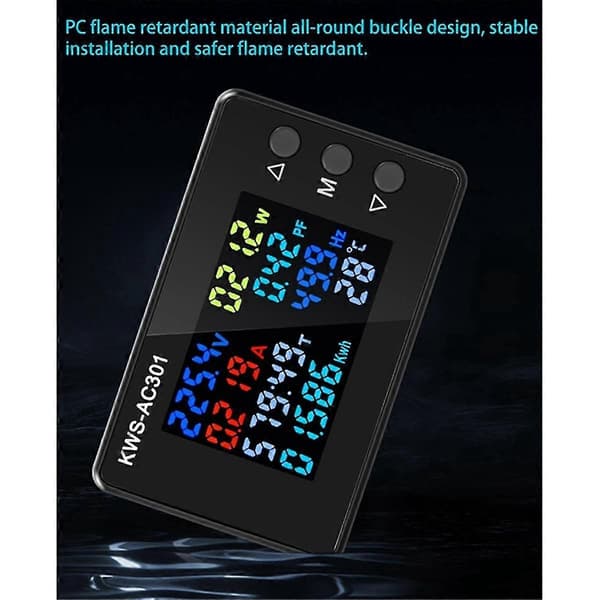 Digital Display Strøm Voltmeter 50-300v Ac Wattmeter Multifunktionel Elektrisk Måler Strøm Detektor Ac 20a