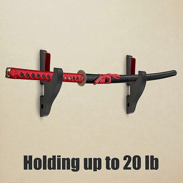 Sværd Vægmontering 2/Sæt 1-Lags Polstret Katana Holder Justerbar Display Hænger til Sværd, 1-Lags-Pad