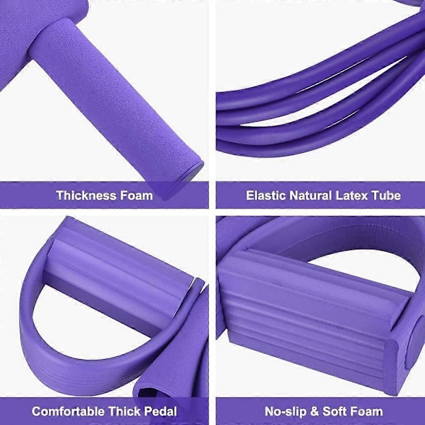 Pedal Resistance Band Super Light 4-Tube Yogarem Elastiskt Dragrep Träningsutrustning för Sit-ups Kroppsbyggnad Expander Mage Träning Armsträckning