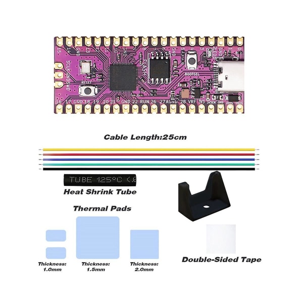 Raspberry Picoboot Board Kit Rp2040 Dual-core Arm M0+prosessori 264kb Sram+16mb Flash Memory Dev:lle