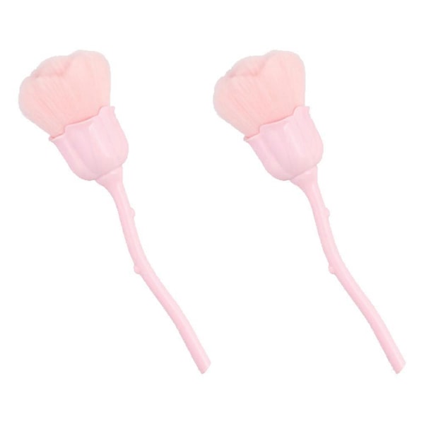 Nagelkonst Damm Puder Borttagare, Rosa Ros Mjuk Borste Akryl Nagelkonst Manikyr Dammrengöringsborste