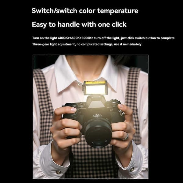 Mini LED-lys 3000/4500/6000K 3 Farvetemperatur til Kameralinse