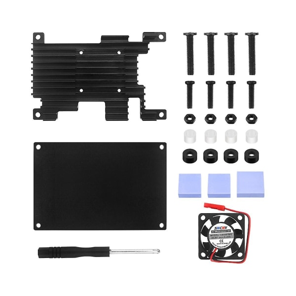 For Orange Pi 3 Aluminum Case With Cooling Fan Development Board Protection Cooling Shell Passive C