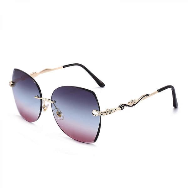 Retro firkantede rimless solbriller for kvinner UV400