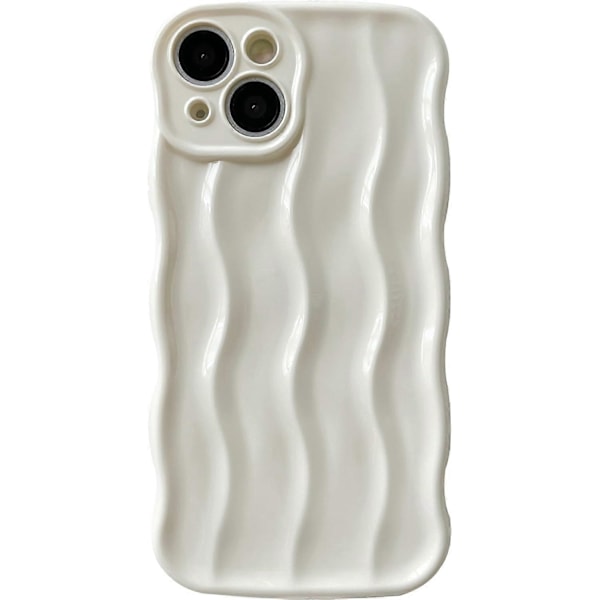 Vandbølge Mønster Krøllet Bølge Ramme Blød Kompatibel med iPhone Cover (Hvid, iPhone 13 Pro Max)