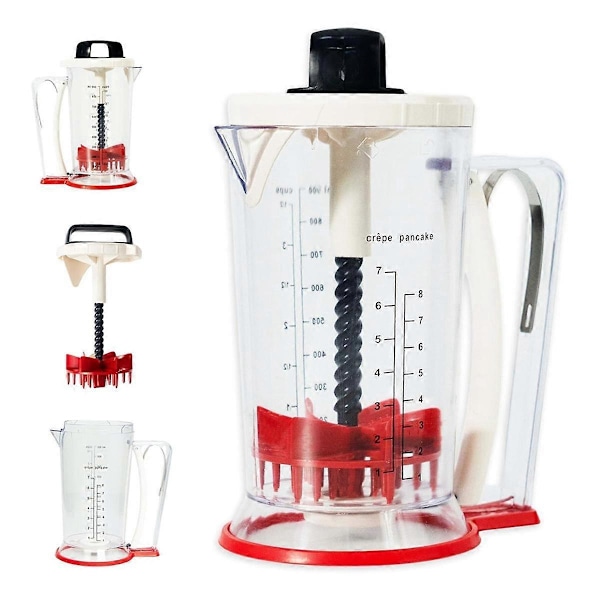 Smetblandare och dispenser - Pannkakssmetsdispenser - Pannkaksdispenser - Smetdispenser med klämhandtag - 900 ml