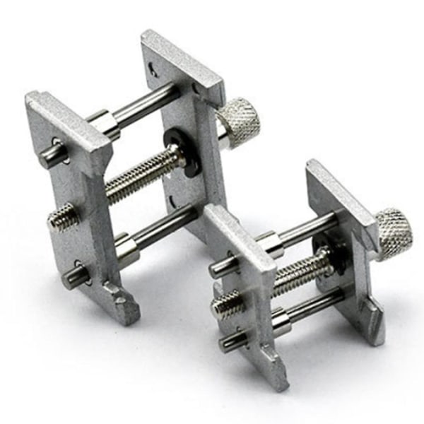2 Sett Metall Urverkholder Fast Base Multifunksjon for Urmaker Urklemme Klokker Reparasjon